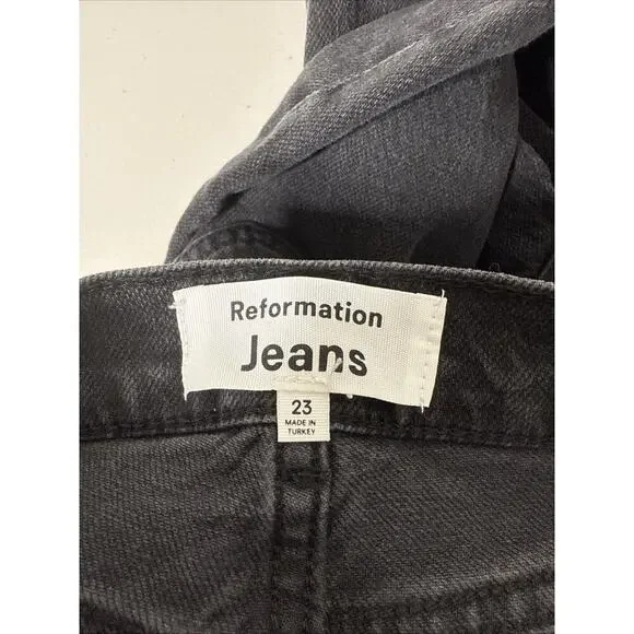Reformation $148 NWT Peyton Size 23 High Rise Boot Cut Cropped Jeans Gray - Picture 7 of 12